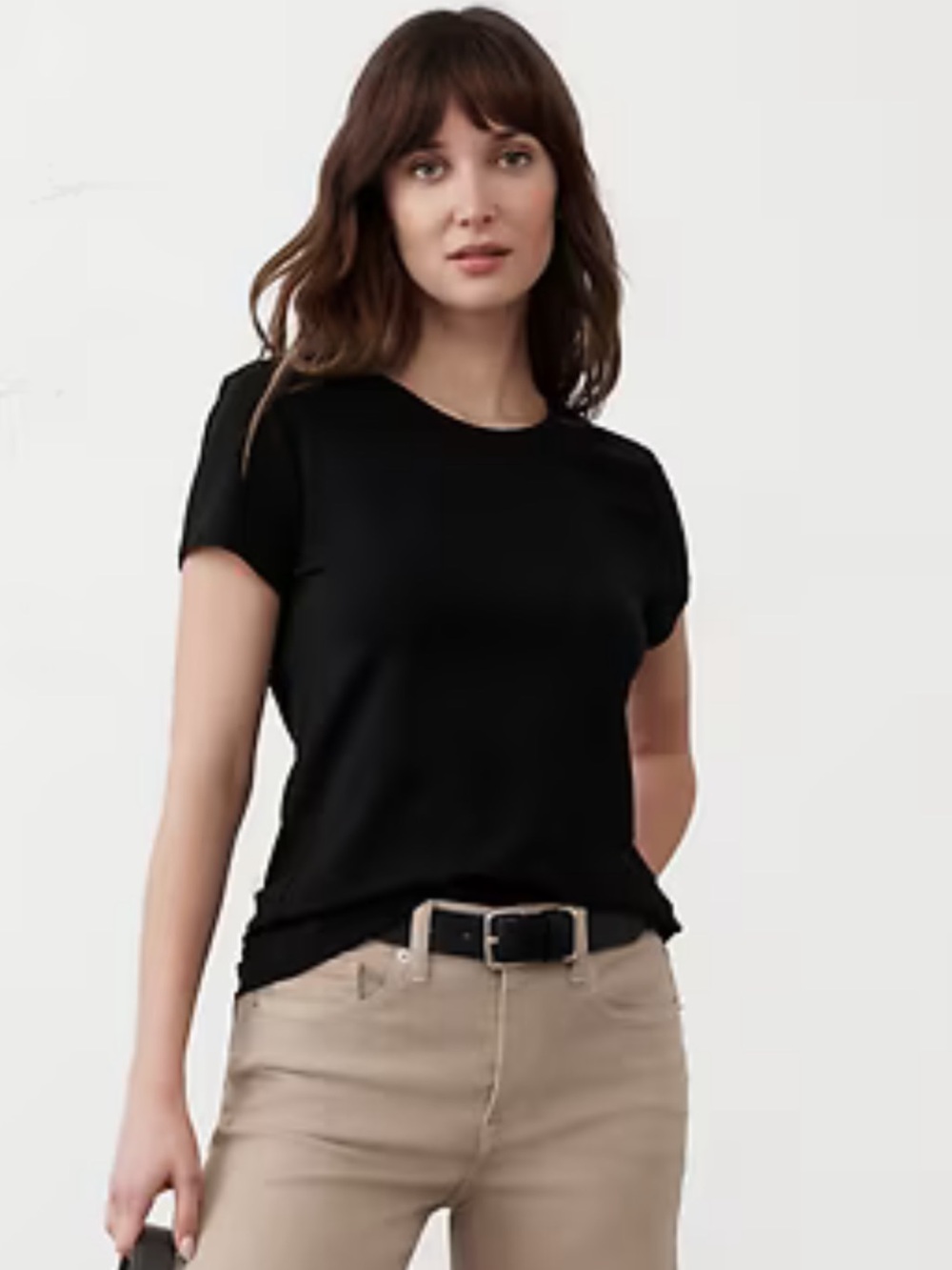 NWT Banana Republic Women’s Timeless Black Crewneck T-shirt- size M